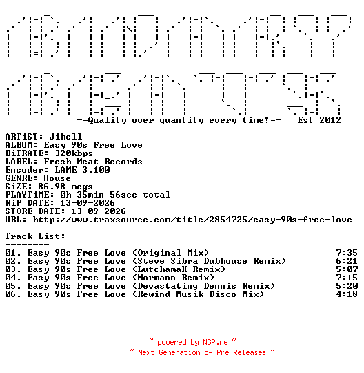 NFO for the release Jihell-Easy_90s_Free_Love-(FMR156)-WEB-2026-BB by BB