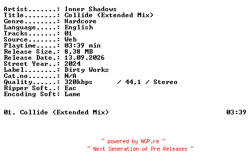 NFO for the release Inner_Shadows-Collide_(Extended_Mix)-SINGLE-WEB-2024-XTC_iNT by XTC_iNT