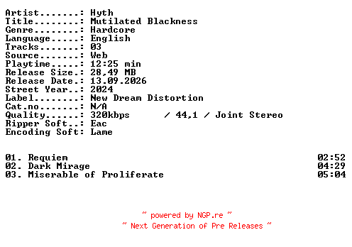 NFO for the release HYTH-Mutilated_Blackness-WEB-2024-XTC_iNT by XTC_iNT