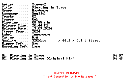 NFO for the release Steve-D-Floating_in_Space-WEB-2024-XTC_iNT by XTC_iNT