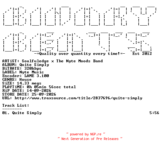 NFO for the release Soulfuledge_x_The_Nyte_Moods_Band-Quite_Simply-(NYTE018)-SINGLE-WEB-2026-BB by BB