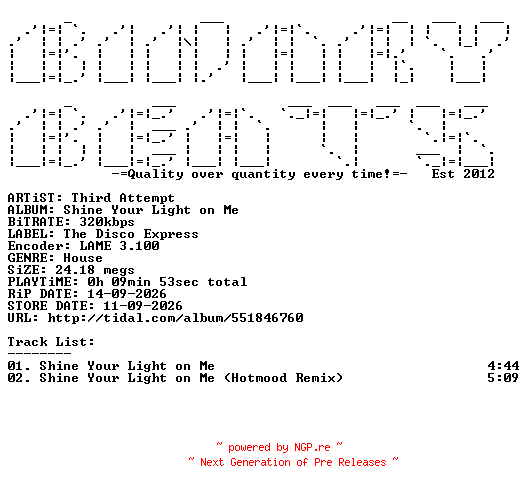 NFO for the release Third_Attempt-Shine_Your_Light_On_Me-(XPRESS123)-WEB-2026-BB by BB