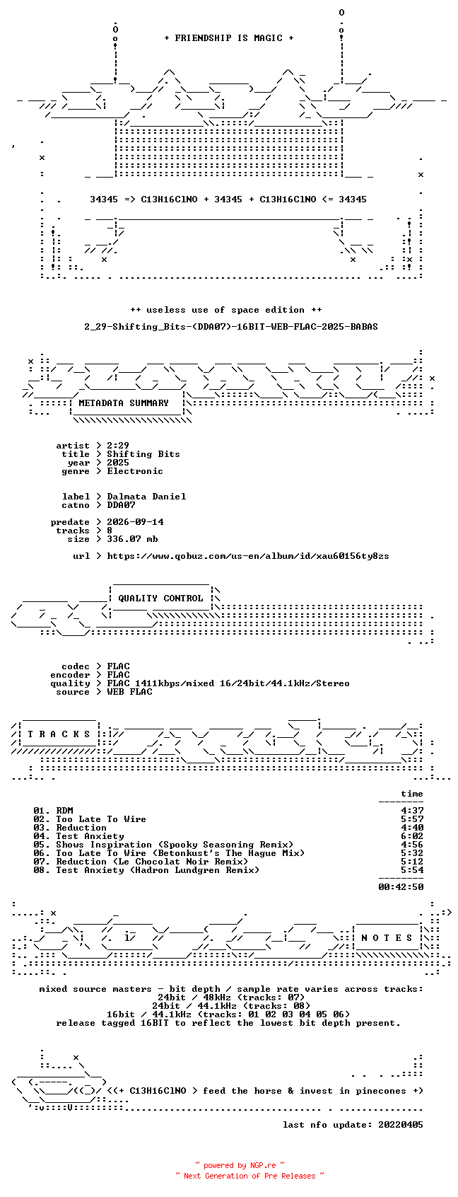 NFO for the release 2_29-Shifting_Bits-(DDA07)-16BIT-WEB-FLAC-2025-BABAS by BABAS