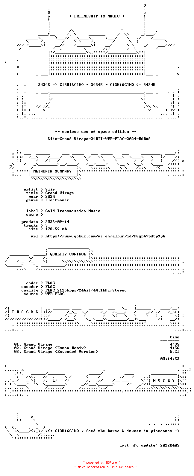 NFO for the release Siie-Grand_Virage-24BIT-WEB-FLAC-2024-BABAS by BABAS