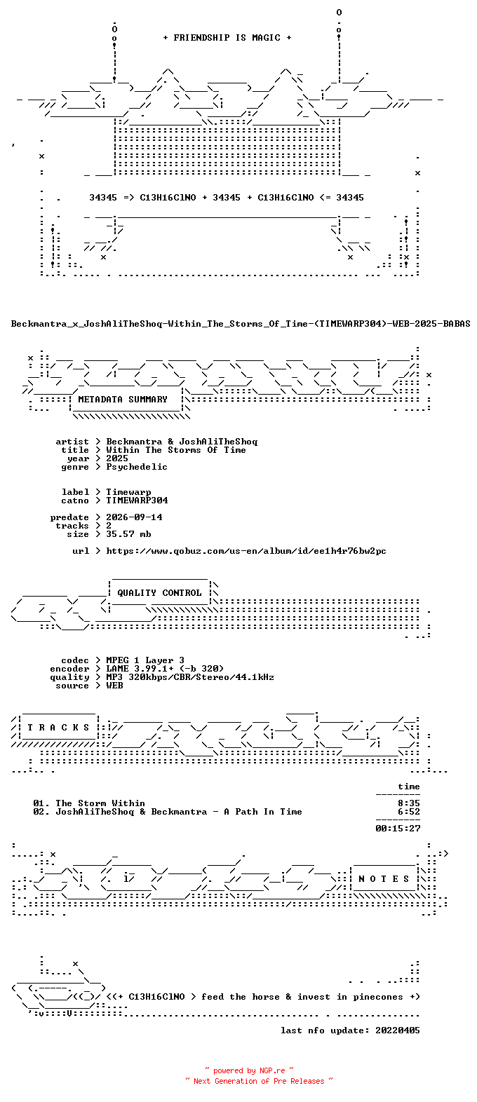 NFO for the release Beckmantra_x_JoshAliTheShoq-Within_The_Storms_Of_Time-(TIMEWARP304)-WEB-2025-BABAS by BABAS