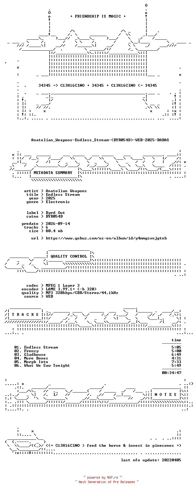 NFO for the release Anatolian_Weapons-Endless_Stream-(BYR054D)-WEB-2025-BABAS by BABAS