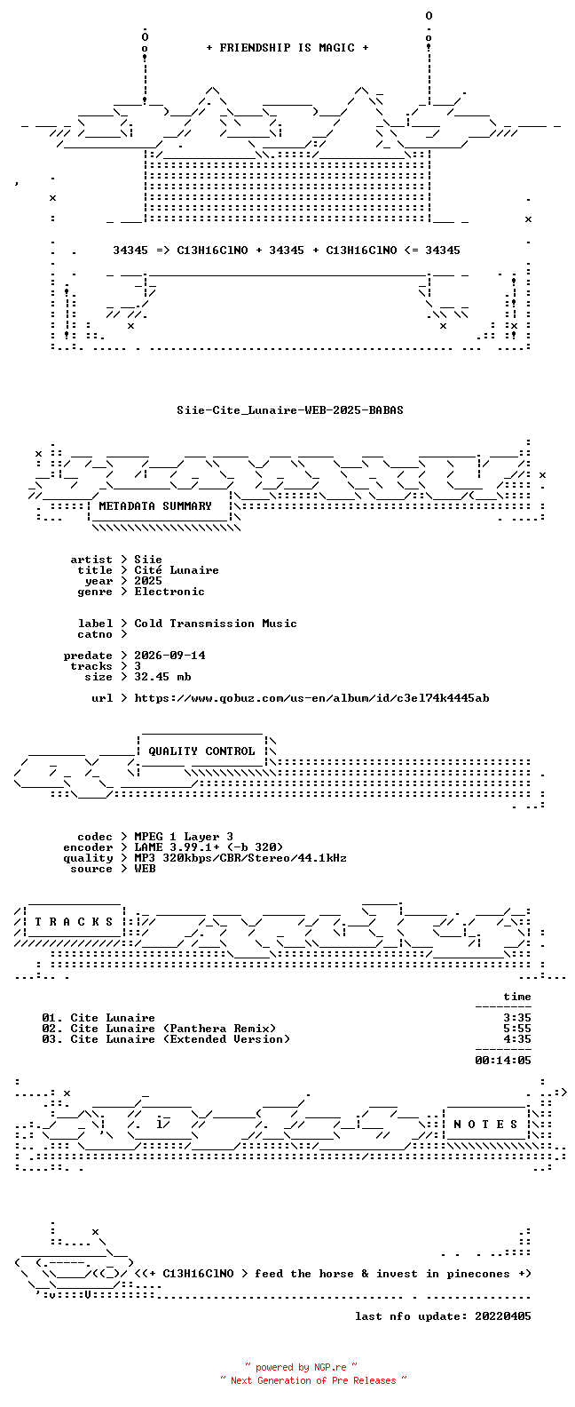NFO for the release Siie-Cite_Lunaire-WEB-2025-BABAS by BABAS