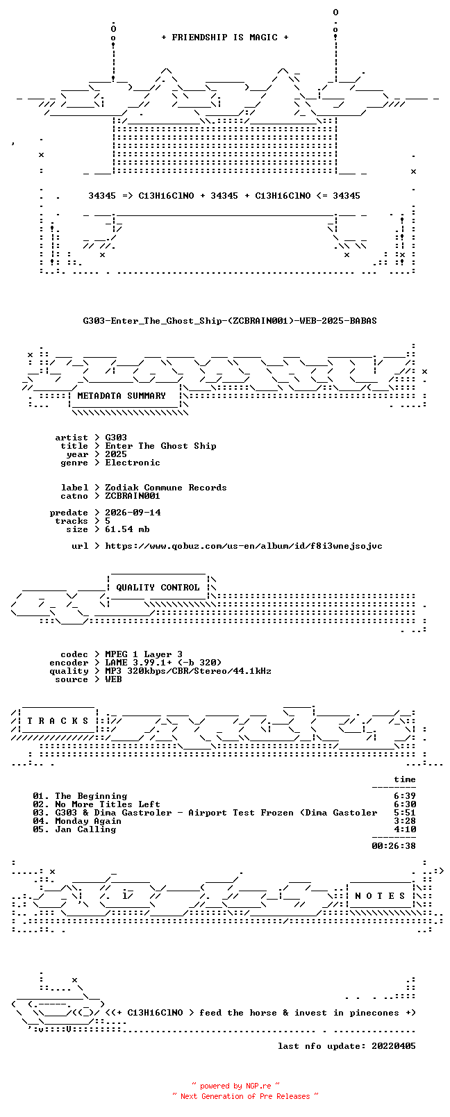 NFO for the release G303-Enter_The_Ghost_Ship-(ZCBRAIN001)-WEB-2025-BABAS by BABAS