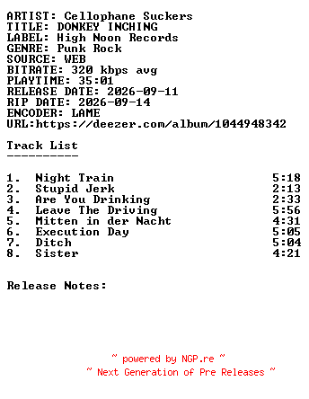 NFO for the release Cellophane_Suckers-DONKEY_INCHING-WEB-2026-SDR by SDR