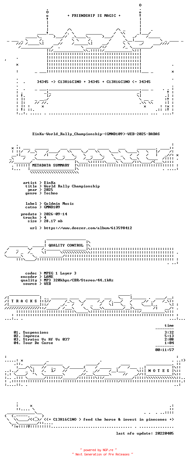 NFO for the release EinKa-World_Rally_Championship-(GMND109)-WEB-2025-BABAS by BABAS