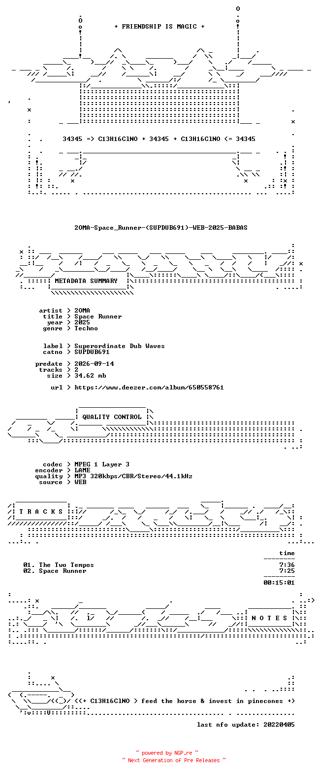 NFO for the release 2OMA-Space_Runner-(SUPDUB691)-WEB-2025-BABAS by BABAS