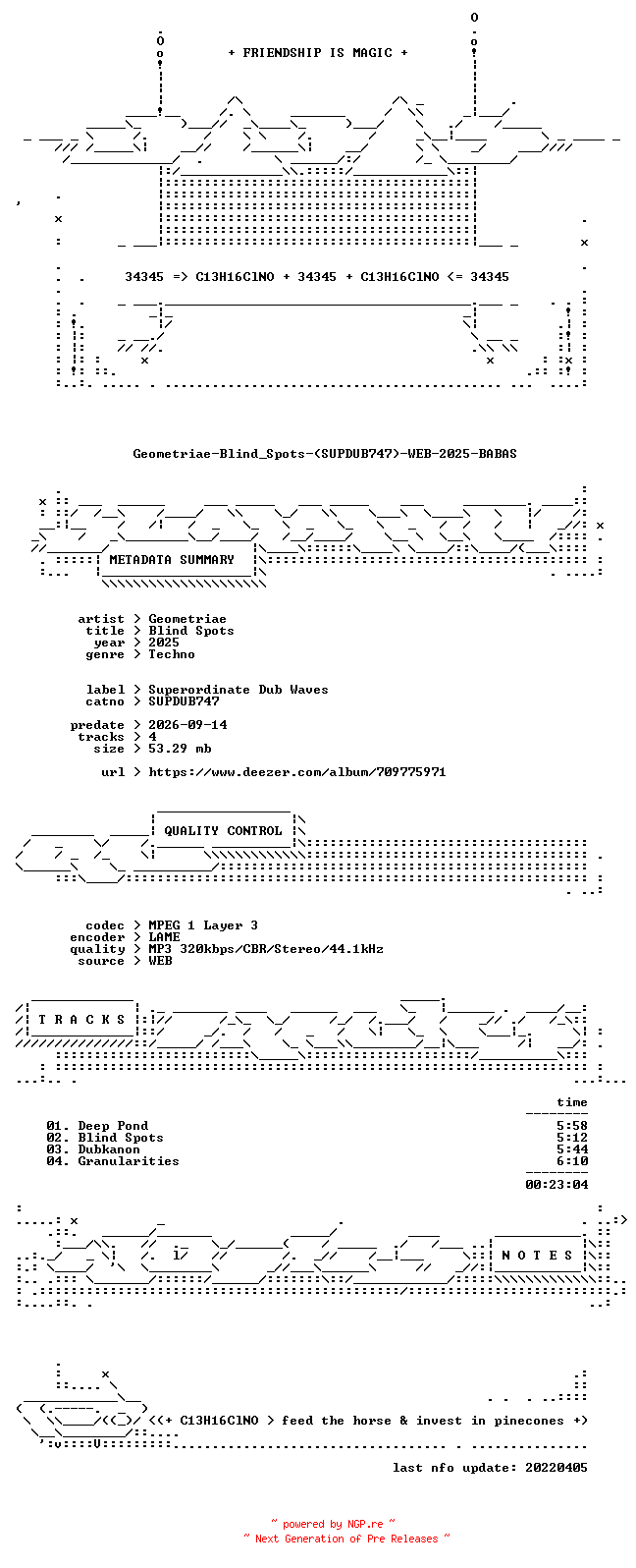 NFO for the release Geometriae-Blind_Spots-(SUPDUB747)-WEB-2025-BABAS by BABAS