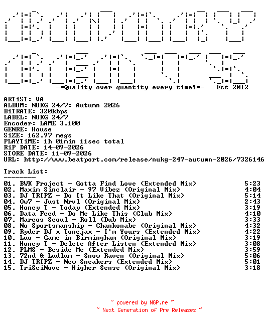 NFO for the release VA-NUKG_24x7-Autumn_2026-(NUKG063)-WEB-2026-BB by BB