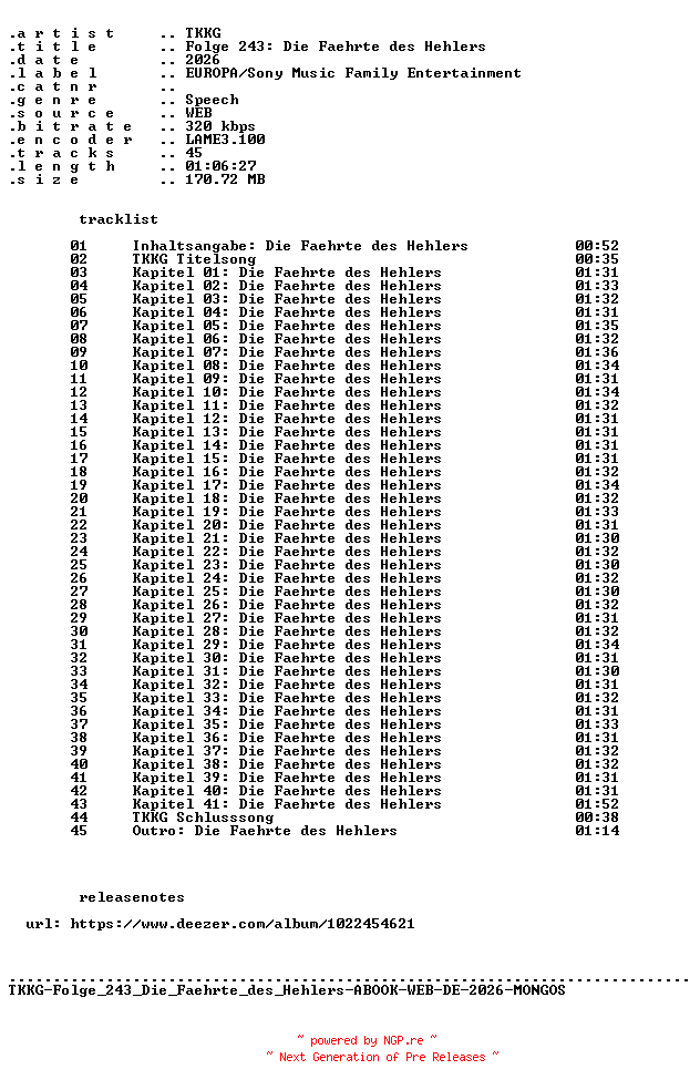 NFO for the release TKKG-Folge_243_Die_Faehrte_des_Hehlers-ABOOK-WEB-DE-2026-MONGOS by MONGOS