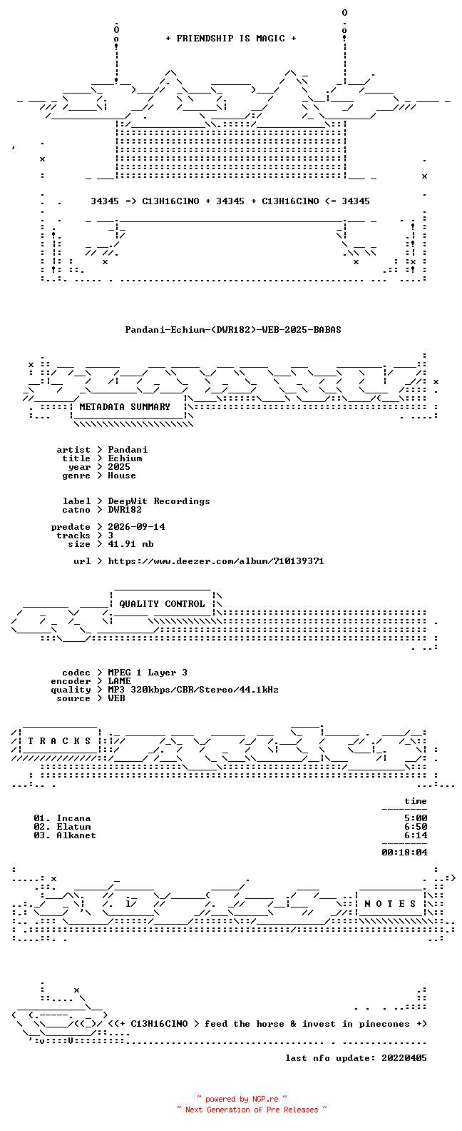NFO for the release Pandani-Echium-(DWR182)-WEB-2025-BABAS by BABAS