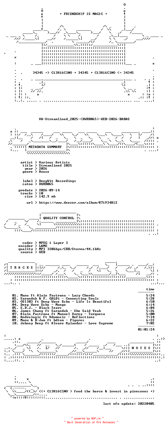 NFO for the release VA-Streamlined_2025-(DWRR065)-WEB-2026-BABAS by BABAS