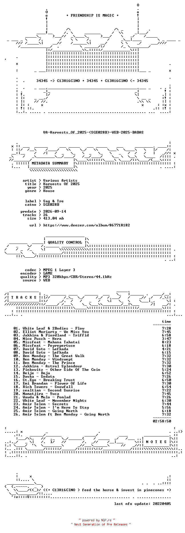 NFO for the release VA-Harvests_Of_2025-(SGE028B)-WEB-2025-BABAS by BABAS