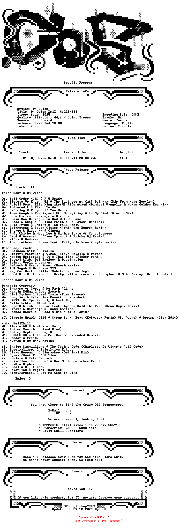 NFO for the release Dj_Orion-Dj_Orion_XmiX_Hellahill-SBD-08-08-2025-COS_INT by COS_INT