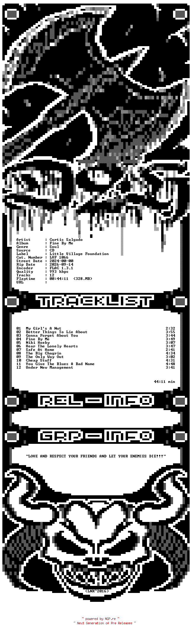 NFO for the release Curtis_Salgado-Fine_By_Me-CD-FLAC-2024-D2H by D2H
