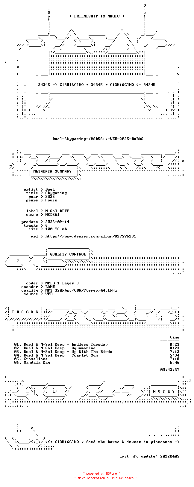 NFO for the release Duel-Skygazing-(MSD561)-WEB-2025-BABAS by BABAS