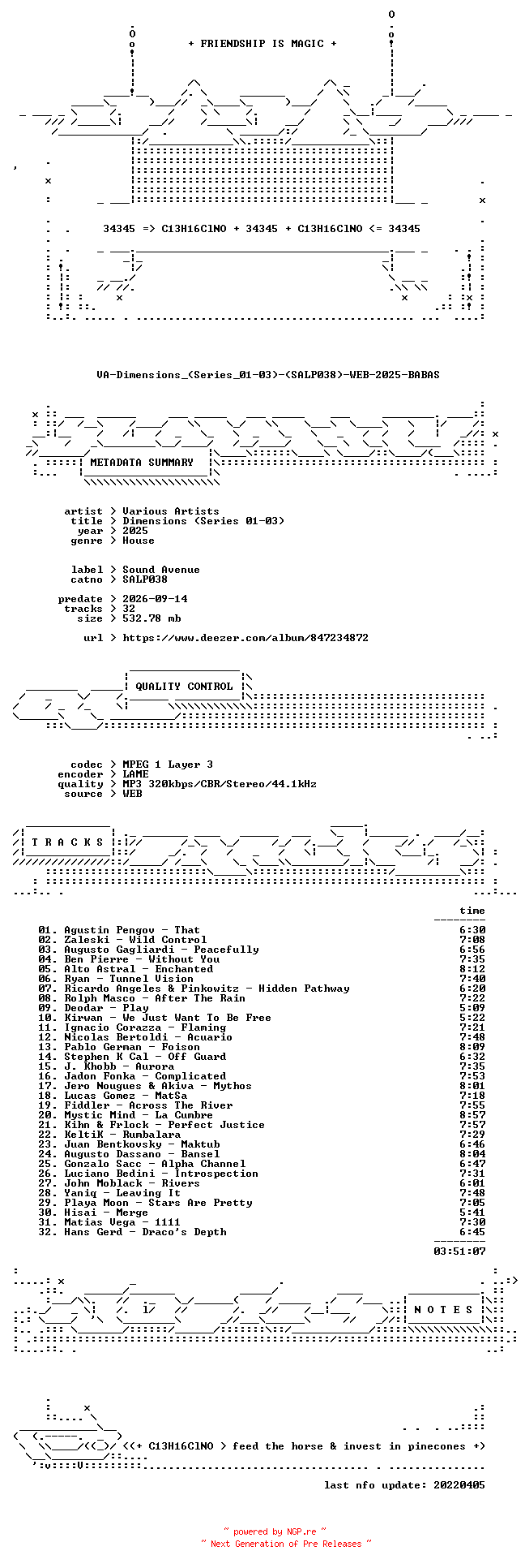 NFO for the release VA-Dimensions_(Series_01-03)-(SALP038)-WEB-2025-BABAS by BABAS