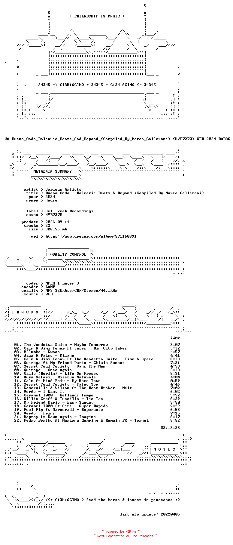 NFO for the release VA-Buena_Onda_Balearic_Beats_And_Beyond_(Compiled_By_Marco_Gallerani)-(HYR7270)-WEB-2024-BABAS by BABAS