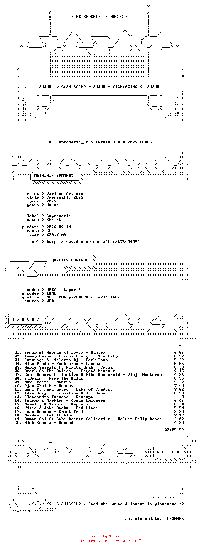 NFO for the release VA-Suprematic_2025-(SPX185)-WEB-2025-BABAS by BABAS