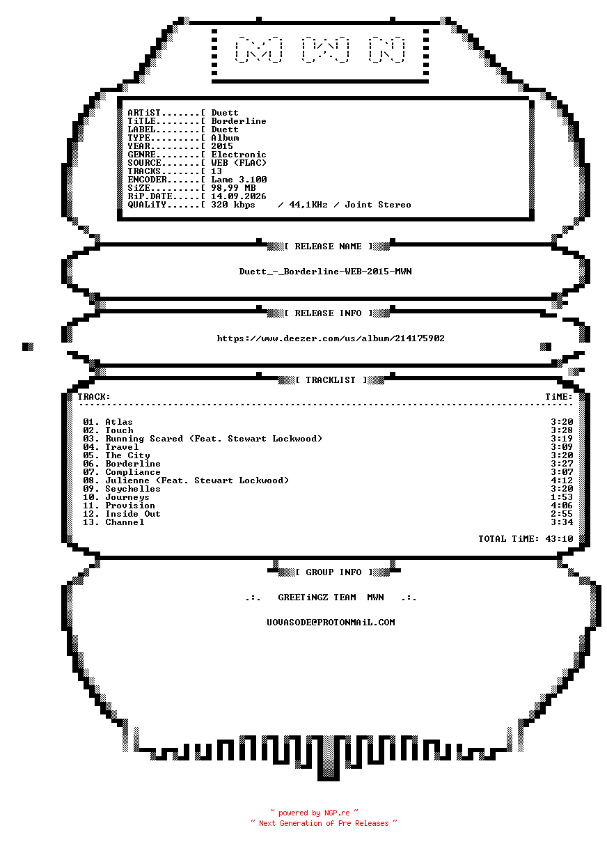 NFO for the release Duett_-_Borderline-WEB-2015-MWN by MWN