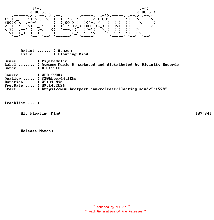 NFO for the release Atmaom-Floating_Mind-(DIV1151B)-SINGLE-WEB-2026-FALCON by FALCON