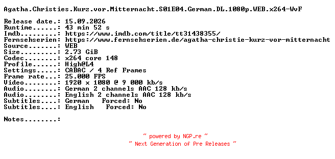 NFO for the release Agatha.Christies.Kurz.vor.Mitternacht.S01E04.German.DL.1080p.WEB.x264-WvF by WvF