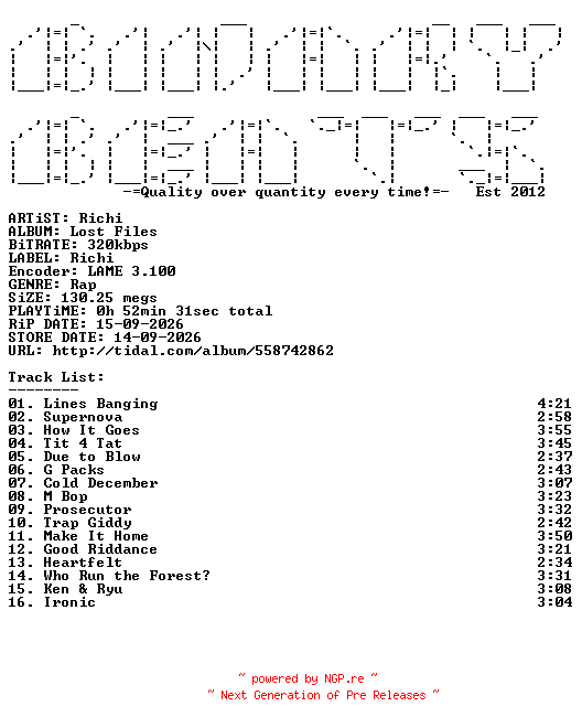 NFO for the release Richi-Lost_Files-WEB-2026-BB by BB