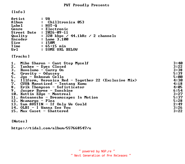 NFO for the release VA-Chilltronica_053-WEB-2026-PWT by PWT