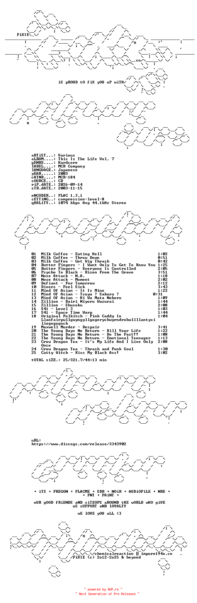 NFO for the release VA-This_Is_The_Life_Vol_7-JP-CD-FLAC-2003-FIXIE by FIXIE