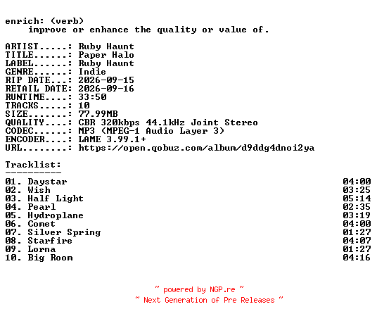 NFO for the release Ruby_Haunt-Paper_Halo-WEB-2026-ENRiCH by ENRiCH