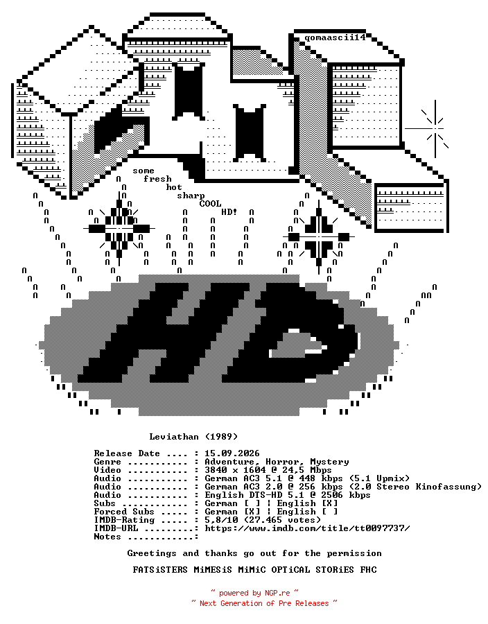NFO for the release Leviathan.1989.GERMAN.AC3D.DL.2160p.UHD.BluRay.x265-COOLHD by COOLHD
