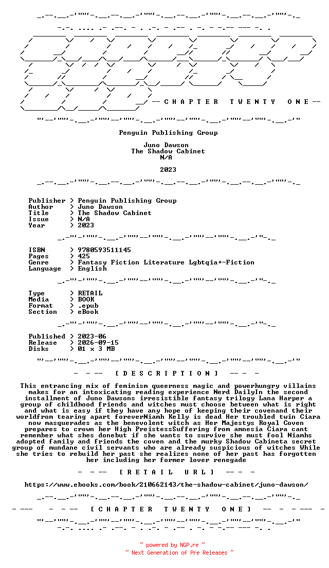 NFO for the release Juno.Dawson.-.The.Shadow.Cabinet.2023.RETAIL.EPUB.eBook-CTO by CTO