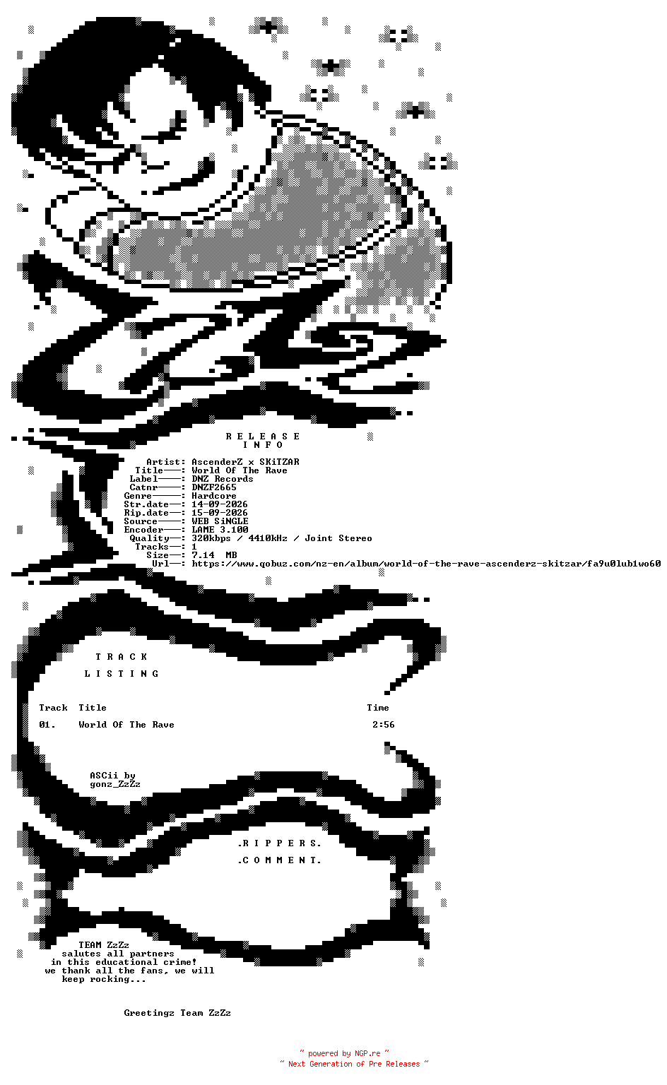 NFO for the release AscenderZ_x_Skitzar_-_World_Of_The_Rave-(DNZF2665)-SINGLE-WEB-2026-ZzZz by ZzZz