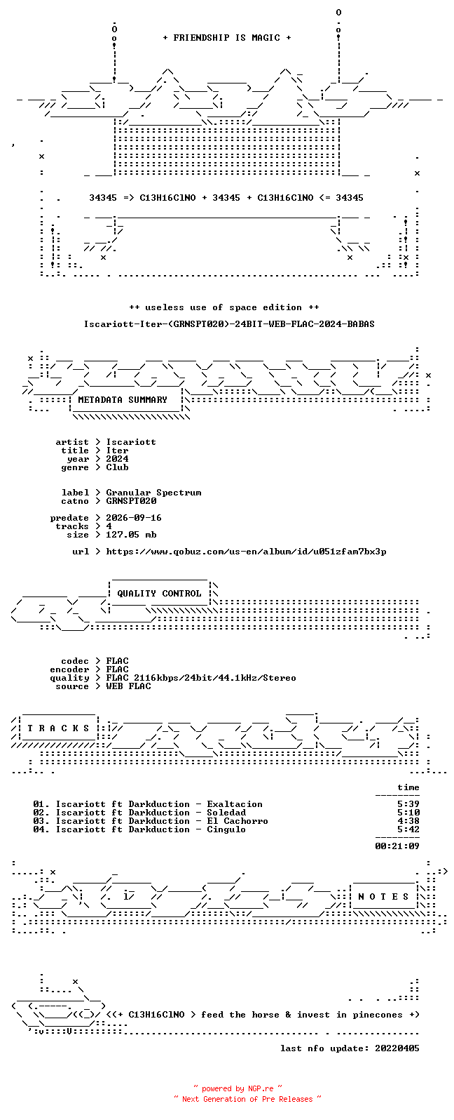 NFO for the release Iscariott-Iter-(GRNSPT020)-24BIT-WEB-FLAC-2024-BABAS by BABAS