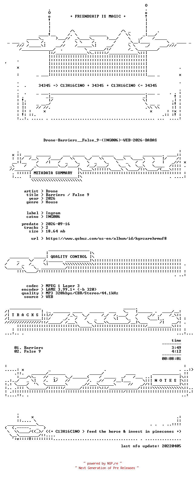 NFO for the release Drone-Barriers__False_9-(ING006)-WEB-2026-BABAS by BABAS