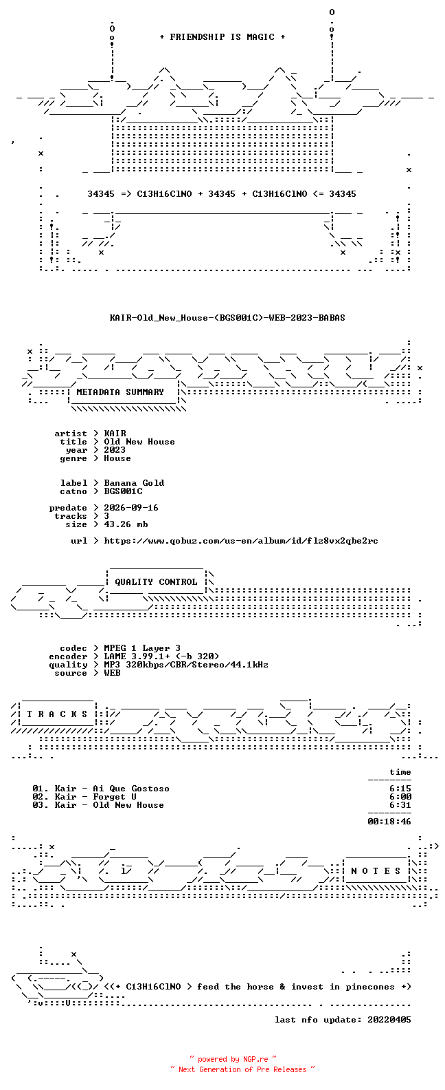 NFO for the release KAIR-Old_New_House-(BGS001C)-WEB-2023-BABAS by BABAS