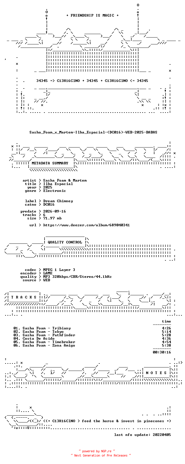 NFO for the release Sasha_Foam_x_Martem-Ilha_Espacial-(DC016)-WEB-2025-BABAS by BABAS