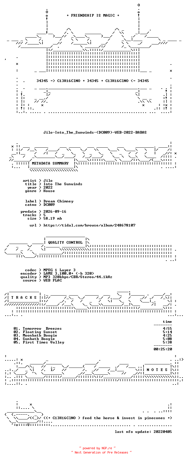 NFO for the release Jilo-Into_The_Sunwinds-(DC009)-WEB-2022-BABAS by BABAS