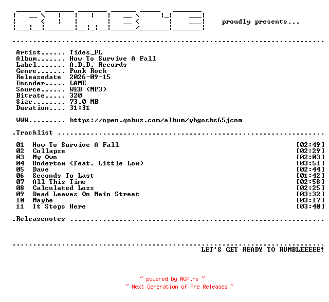 NFO for the release Tides_FL-How_To_Survive_A_Fall-(WEB)-2026-RUMBLE by RUMBLE