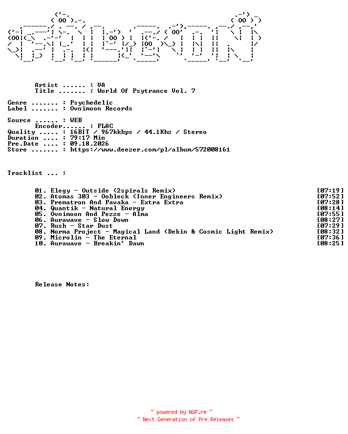 NFO for the release VA-World_Of_Psytrance_Vol._7-16BIT-WEB-FLAC-2021-FALCON by FALCON