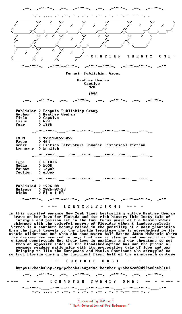 NFO for the release Heather.Graham.-.Captive.1996.RETAIL.EPUB.eBook-CTO by CTO
