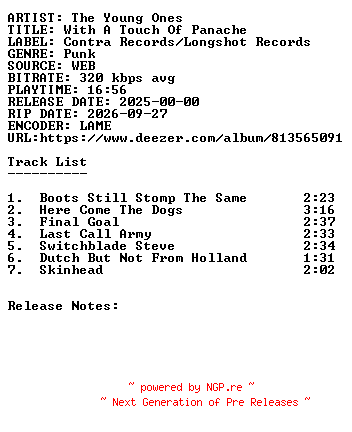 NFO for the release The_Young_Ones-With_A_Touch_Of_Panache-WEB-2025-SDR by SDR