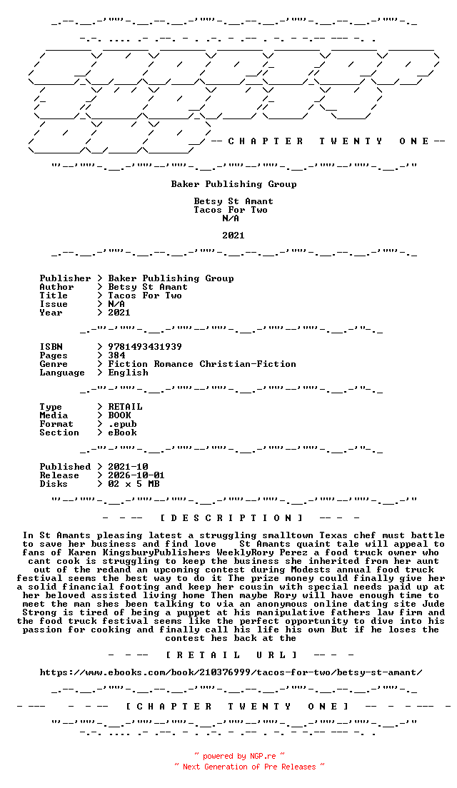 NFO for the release Betsy.St.Amant.-.Tacos.For.Two.2021.RETAIL.EPUB.eBook-CTO by CTO