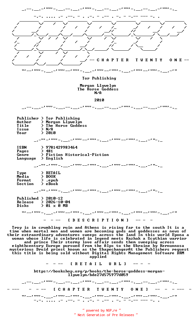 NFO for the release Morgan.Llywelyn.-.The.Horse.Goddess.2010.RETAIL.EPUB.eBook-CTO by CTO