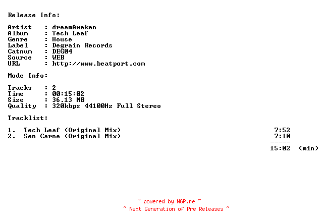 NFO for the release dreamawaken-tech_leaf-(deg04)-web-2011 by 2011