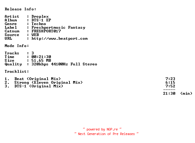 NFO for the release droplex-dts-1_ep-(freshport017)-web-2011 by 2011